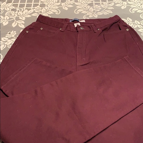 Liz Claiborne Burgundy Jeans Size 12 Skinny - Picture 2 of 5